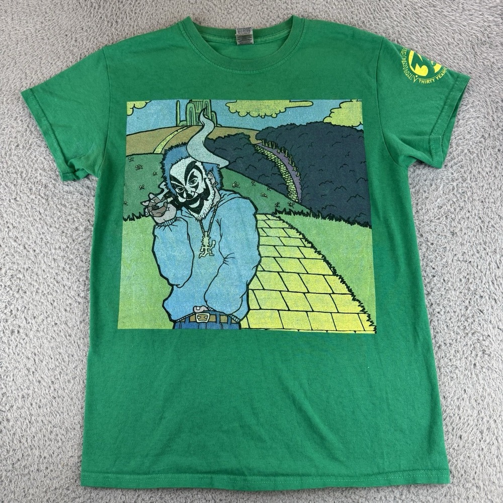 insane clown posse shirt wizard of the hood Rare‎ Green 30 Years Double Sided S